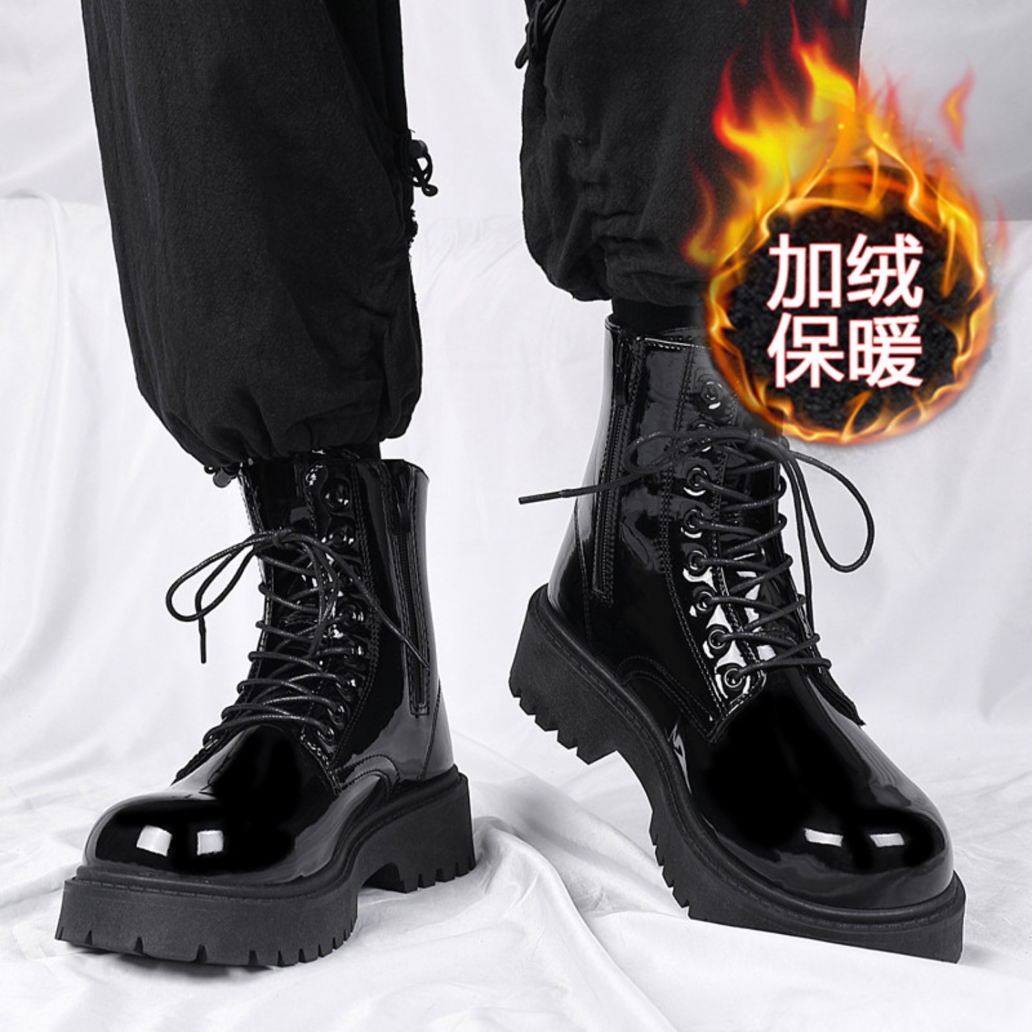 Men's warm plush high-top boot - Men'S Shoes Increase Height ulasan dan harga