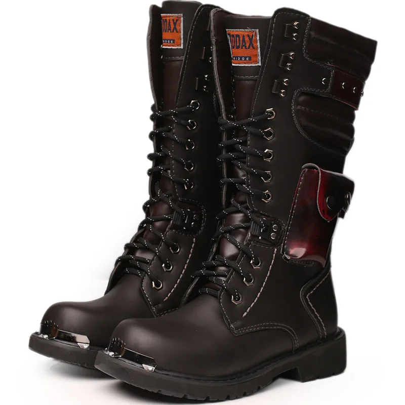 Men Knee High Leather Boots Wi - Men'S Shoes Water Resistant ulasan dan harga